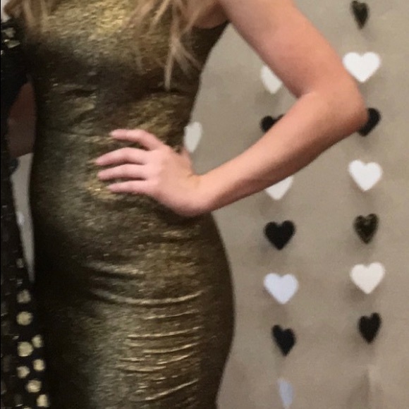 DVF metallic Hadlie dress size 2 Blk/gold - Picture 4 of 12